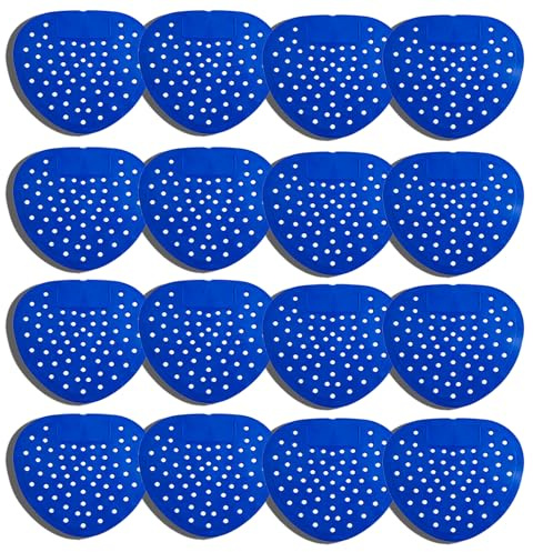 16 unidades de filtro de orinal, antisalpicaduras con fragancia, filtro para orinario, eliminador de olores, uso para centros comerciales, oficinas y escuelas, color azul