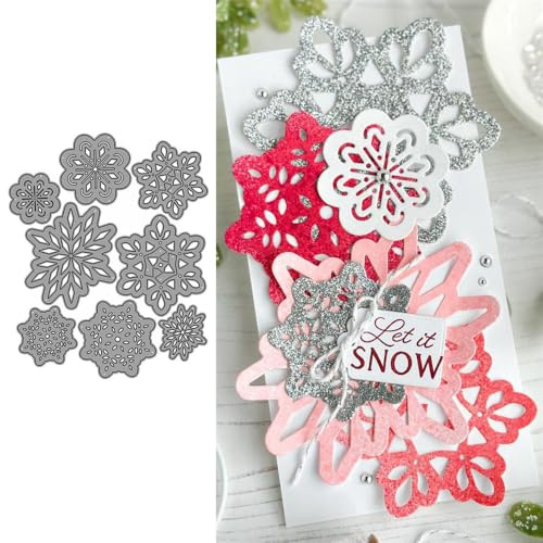 Schneeflocken-Stanzformen für Kartenherstellung, hohle Schneeflocken, Metall-Stanzformen für Papier, Scrapbooking, DIY-Schablonen für Album, Party, Hochzeit, Festivals, Dekoration