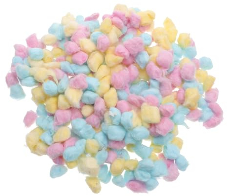 OSOLADY Bunte Wattebäusche aus Baumwolle für Babys Gesicht und Haustiere Weich Leicht und Direkt nach Gebrauch Entsorgbar für Handarbeiten und Kosmetik