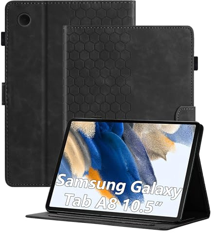 Cicili Hülle für Samsung Galaxy Tab A8 2022/2021 SM-X200/ X205/ X207, Flip Case Cover für Glaxy Tab A8 10.5 Tablet Folio Schutzhülle mit Tasche Ständer PU Lederhülle - Schwarz