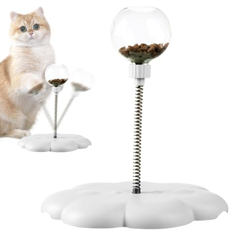 Hobngmuc Katzen Leckerli Spender Spielzeug - Interaktiver Futterautomat für Katzen - Spielzeug Zur Unterhaltung Für Kätzchen - Für den Innen- und Außenbereich, zur Bekämpfung von Langeweile, für die