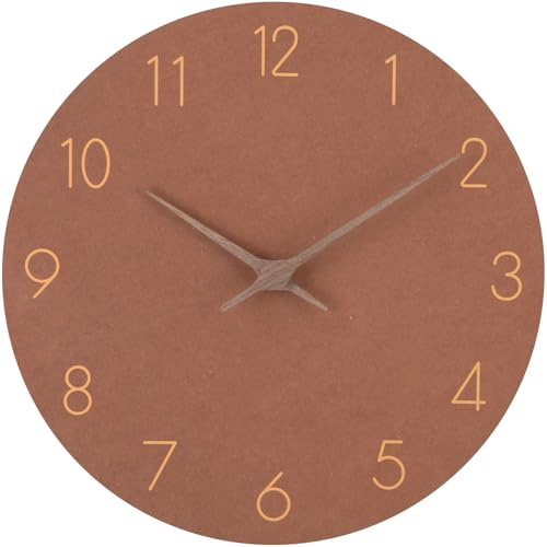 ACCSHINE MDF Holz Wanduhr Ohne Tickgeräusche 30cm | Modern Groß Wanduhr Holz Lautlos Quarz Batterie Betriebene Einfach zu Lesen für Wohnzimmer Küche Schlafzimmer Büro Schule