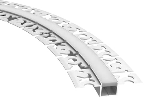 G.W.S® Sliver Bendable Plaster-in Trimless Recessed LED Aluminium Profile (329-C5513), 5-Pack Aluminium Channel for LED Strip Light, 1 Metre 55mmx12.9mm