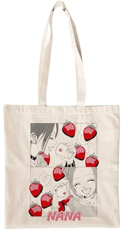Elbenwald Anime – Sacchetti di iuta multipli motivi come Naruto, i diari della farmacista e più cotone multicolore, Nana - Coppe di fragole