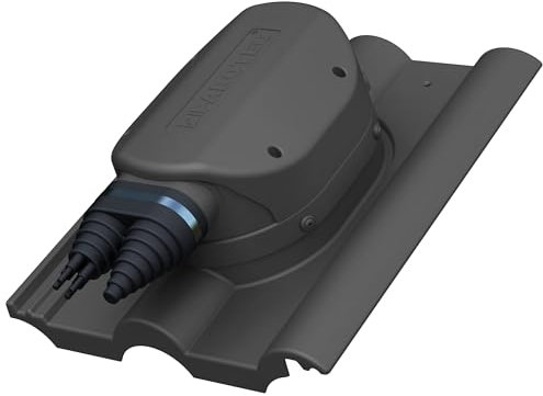 Wasserdichter Solardurchgang Photovoltaik-Dachdurchgang für Nelskamp - Finkenberger, IBF - Doppelrömer Dachziegel - Solar Dachdurchführung (RAL 7016 - Anthrazit)