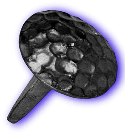 Ferro battuto decorativo- Dadi a testa martellata- Acciaio battuto- Accessori decorativi- Dimensioni H 30 mm x 30 mm- Chiodo rustico nero vintage- Diametro testa 30 mm- Usi decorativi Interno Esterno