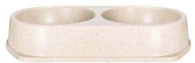 Bamboo Bowls Bambus-Fressnapf, umweltfreundlich, rutschfest, langlebig, cremefarben, aus Bambusfasern, 2 x 450 ml Näpfe, Einheitsgröße