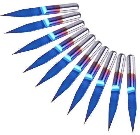 30-Grad-V-Nut-Bit, 0,1 mm Hartmetall, PCB, Nano-Blau, Beschichtung, Gravierwerkzeug, Wolframkarbid, CNC-Fräser, 1/8-Zoll-Schaft für Holzbearbeitung