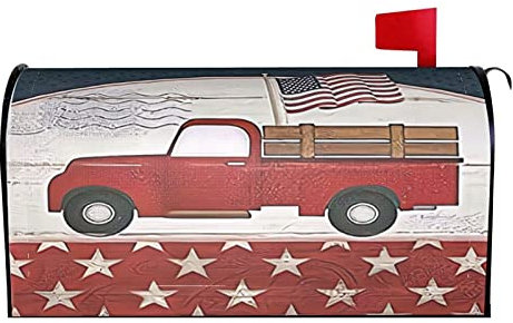 Phelika Briefkastenabdeckung mit amerikanischer Flagge, rot, Adler, magnetisch, für den Briefkasten, für Garten, Heimdekoration, Standardgröße 53 x 45 cm