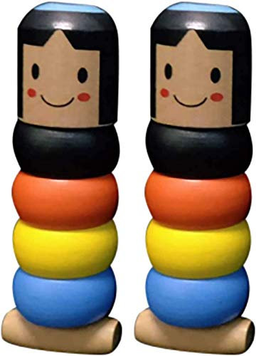 Unzerbrechliches Magisches Holzspielzeug, 2 Stück Marionette Holz Daruma Holzspielzeug Lustige Holz Mann Marionette Immortal Daruma Wooden Man Magic Toy Magie Spielzeug für Kinder und Erwachsene