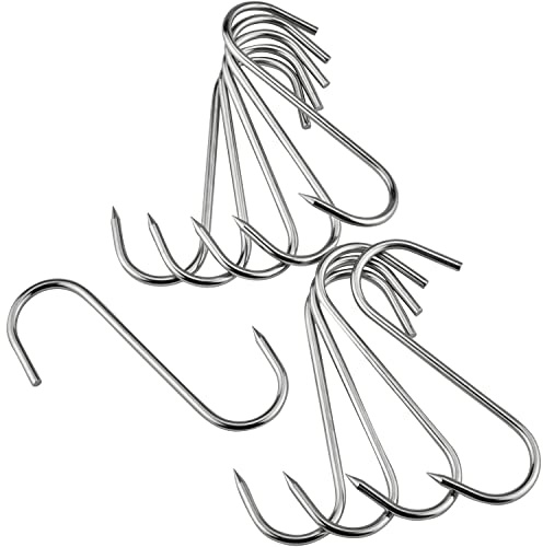 Wald & Forst S-Haken Edelstahl – 10er-Pack belastbar bis 45 kg – Länge 14 cm, Ø 5 mm