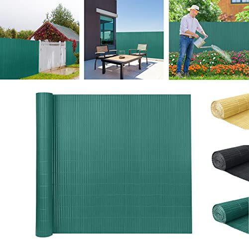 YARDIN Brise-vue en PVC - Résistant aux UV et aux intempéries - Forte intimité - Revêtement de balcon pour jardin, terrasse - Avec serre-câbles - 180 x 300 cm - Vert