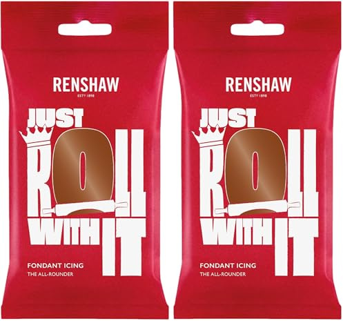 Renshaw Just Roll With It Fondant Icing - Dark Brown, 250 g (Pack of 2)