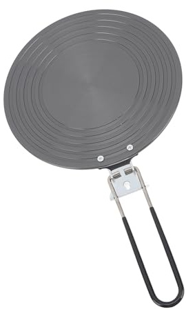 Wifehelper Newest Heat Diffuser Stainless Steel Adapter Plate Removable Handle Coffee Milk Cookware Cooking Diffuser for Open Flame (28cm)