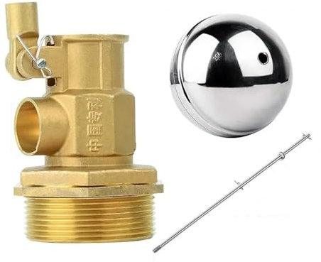 schwimmerventil 1Set DN50 Messing Schwimmerventil Kalt- und Warmwasser schwimmende Kugel for die Bewässerung von Ausdehnungsgefäßen (Color : Brass)