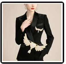 Broche en cristal en forme d'ailes d'ange en forme de cœur - Corset - Vintage - Strass - Insigne - Manteau - Jupe - Rivets - Accessoires pour femmes et filles, Strass Métal