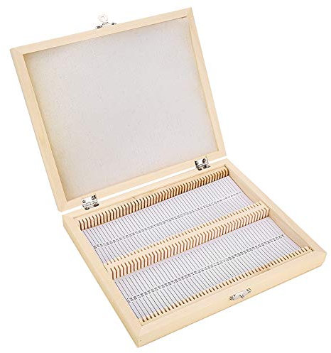 Aufbewahrungsbox Mikroskop-Objektträger, Objektträger, 23 X 19 X 4, Holzkiste mit Schloss, Aufbewahrung Vorbereitete Objektträger, Aufbewahrung von Werkzeugen, Leere