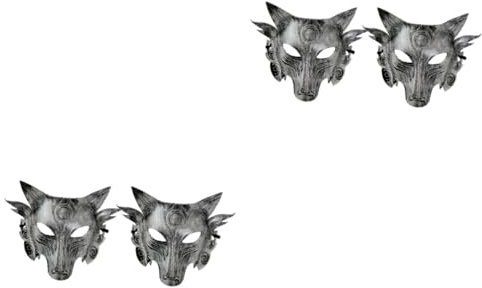 ibasenice 2er-sets Maske Teleskopgürtel Pp-material Realistische Tiermaske Ideal Für Halloween Karneval Cosplay Leicht Silber 2 Stück * 2