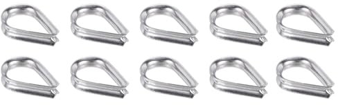 PATIKIL 1/8 Ditali per Fune Metallico, 10 Pz Ditale in Acciaio Inossidabile 316 per Fune Metallico per Cavo di Sollevamento ad Anello da 2 Mm di Diametro