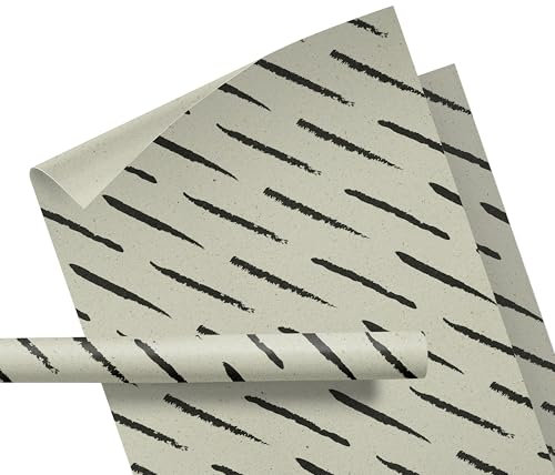 Geschenkpapier aus Graspapier mit Muster – Geschenkpapier Gras, Natur – ökologisch, nachhaltig – Geschenke zu Geburtstag, Weihnachten, Ostern, Hochzeit – Rolle: 47 cm breit, 3 m lang - STREIFEN