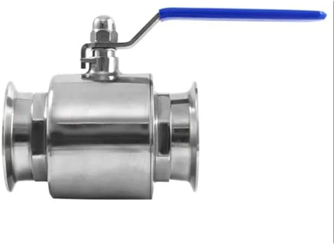 Ventil, 1 Stücke 3/4 1 1-1/4 1-1/2 1-3/4 2 Edelstahl Sanitär-Kugelhahn 19mm-51mm Tri Clamp 50,5mm 64mm Kugelhahn mit Ferrule-Typ(51mm x Ferrule 64)