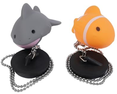 Sarini Juego de 2 Tapones para bañera con Cadena de Bolas de Acero Inoxidable de 45 mm, Drenaje Universal con Cadena Larga, Apto para baño, Cocina, Fregadero