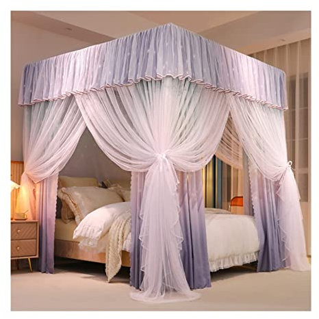 WLCNYL Betthimmel für Schlafzimmer, Moskitonetze, raumhohe Bettvorhänge für Mädchenschlafzimmer, Verdunkelungsbetthimmel im Prinzessinnenstil (Größe: 120 x 200 x 200 cm)