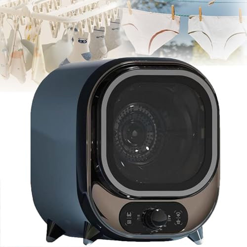 ylpddmm Secadora Eléctrica de 450 W, Secadora de Ropa, Bomba de Calor y Carga Frontal, Ahorra Energía y Tiempo,Cuidado de la Ropa para Camping, Viajes, Turismo y Dormitorio,Electroplating-Blue