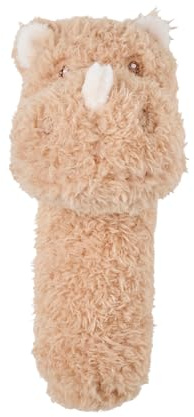 Nattou Kuscheltier-Rassel aus Polyester, Nashorn, Ca. 14 cm, Teddy, Hellbraun