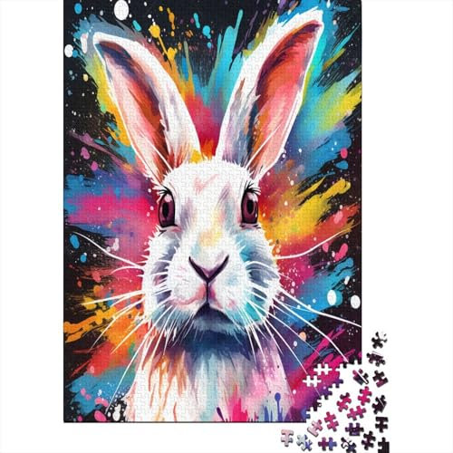 Puzzle Farbenfrohes Kreativer Hase Geschicklichkeitsspiel Erwachsene Puzzles Tier Clevere Rätsel Puzzle 1000 Teile Impossible Puzzle Für Erwachsene Kinder 1000pcs (75x50cm)
