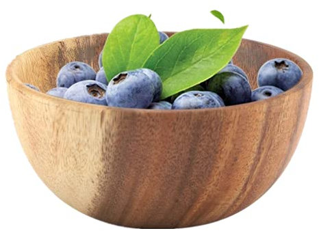 LUNWJJIP Bol en Bois Massif, Bol à Soupe à Salade en Bois d'Acacia, Grand Rond Classique Naturel Fait à la Main, Ustensiles de Cuisine (20 * 7 cm / 7.9 * 2.8 Pouces)(#2)