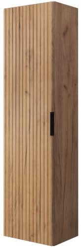 RODAN Badezimmerschrank Schmal mit 3 Ablagen Badschrank Hochschrank 136 cm | Badschrank Schmal mit Soft-Close, Eiche Gold Farben, Hängeschrank Bad Modernes Design für stilvolle Räume