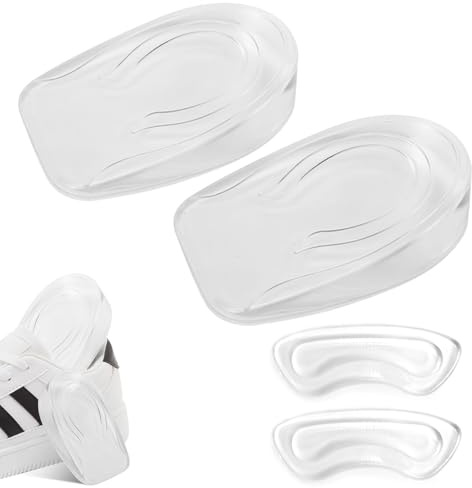 Talonnette Gel Silicone Semelle en Gel de 3cm Coussinets de Talon Protecteurs de Talon Semelle Rehaussante pour Soulager les fasciite plantaire Epine Calcaneenne Des Hommes et Femmes 2 Paire (3 cm)