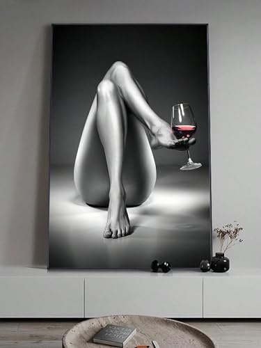 LIFKNVN Quadri su tela con calici da vino rosso, bellissime immagini di donne, per camera da letto, soggiorno, sala da pranzo, poster 50x7 cm, senza cornice.
