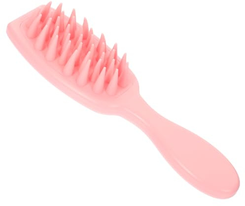 WRITWAA 3 Stück Shampoo-Massagekamm Kopfhautwäscher Kämme Haarbürste handhaben Schuppen Kopfhautmassagebürste zum Haarewaschen Kopfschrubber zum Waschen der Haare Abs Rosa