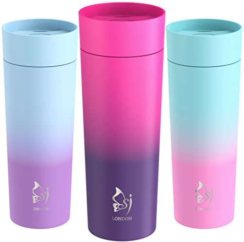 Sophie & Jasmine London Reusable Insulated Coffee Mug for Hot Drinks – Stainless Steel Insulated Coffee Cup, Thermal Mug & Coffee Tumbler, Leakproof Coffee Flask Travel Cup 470ml