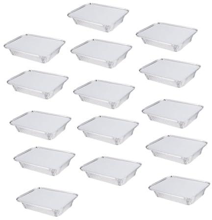 TOPBATHY 20juegos Fiambrera De Papél De Aluminio Para Barbacoa Bandejas De Aluminio Desechables De Cajas De Para Hornear Para Picnic y Parrillada