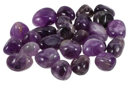 WEKAMOS Natural Purple Quartz and Rose Quartz Tumbled Stones 300g 2-3cm Polished Healing Crystals for Meditation Fish Tank Terrarium and Home Decor