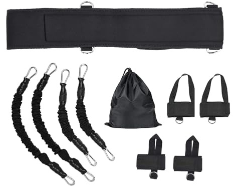 Juego de bandas de resistencia para entrenamiento de boxeo con correas de tobillo y cinturón de cintura para artes marciales mixtas, patadas, gimnasio en casa, entrenamiento, entrenamiento de salto