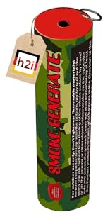 h2i Rauchgenerator mit Reißzünder| 1 Stück | Rot | +/- 180 sec | Rauch Vulkan Fontäne | Rauchtopf Rauchgenerator Rauchbombe | dichter kräftiger Rauch | Ganzjahresfeuerwerk Kat T1/F1