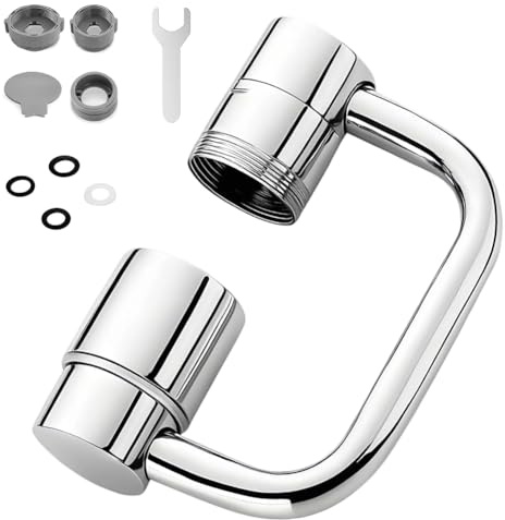 Estensione per rubinetto, orientabile a 1080°, rubinetto rotante, accessorio per rubinetto, Faucet Extender per bagno e cucina (argento)