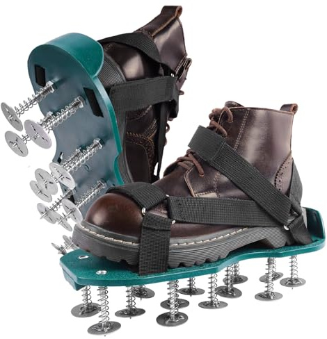 hopeful Adjustable Spiked Aeration Shoes for Lawn & Garden - Deep Soil Aerator with Adjustable Heel Straps, Durable Plastic Spikes Protect Grass Turf, Boost Soil & Turf Health