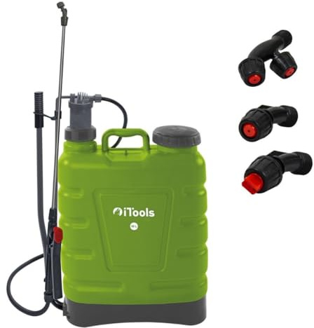 KZ GARDEN - Pulvérisateur Manuel 16 litres Pompe Manuelle Haute Pression 5.5 Bar Jardin, toiture, Potager 3 Buses réglables