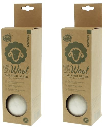 Woolen balls for dryer, softener, pack of 3 pieces, Scanpart, 2 packs