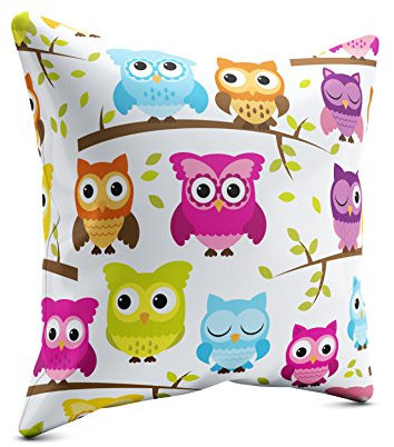 PICANOVA – Baby Owl 60x60cm – Premium Zierkissen Mit Füllung – Deko Für Baby- Und Kinderzimmer Mit Motivauswahl – Kinder Kollektion