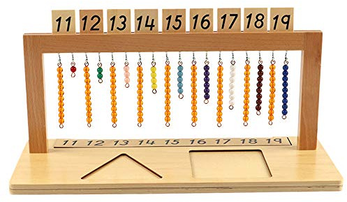 Montessori Hanger for Color Bead Stairs With Teen Beads - Preschool Learning Material, Math Early Development Toy for Kids