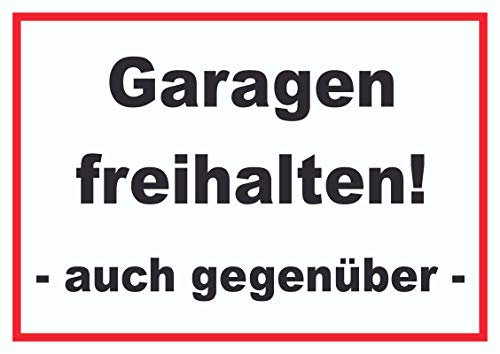 HB-Druck Garagen freihalten Schild A4 Rückseite selbstklebend