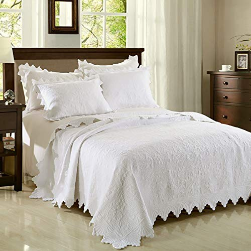 WDXN Couvre Lit Matelassé De Luxe,Boutis imprimé en Dessus De Lit 2 Personnes,240x260 Jeté de lit Couverture 3 PièCes avec 2 Taies d'oreiller