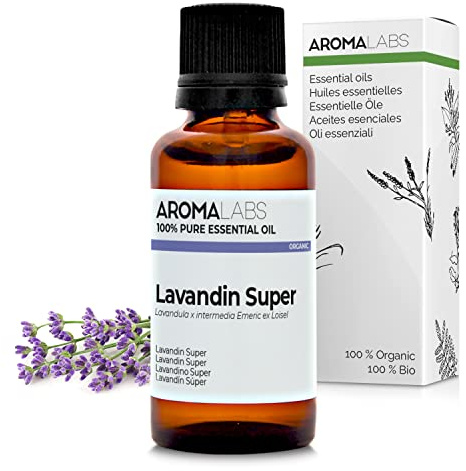 Lavandin Super BIO (Lavandula x intermedia) - 30 mL - Huile Essentielle Chémotypée et Certifiée AB - Aroma Labs - Made in France