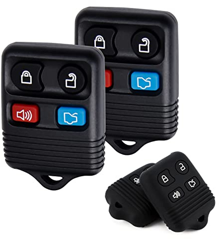 Pilida Car Key Fob Keyless Entry Remote with Cover Case Replacement of Ford Escape Explorer Expedition Focus Fusion Mustang| Mercury| Lincoln 4 Button CWTWB1U345